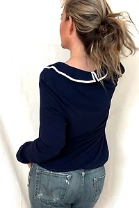 Lightweight Sweater with Peter Pan Collar Selected by KA.TL.AK