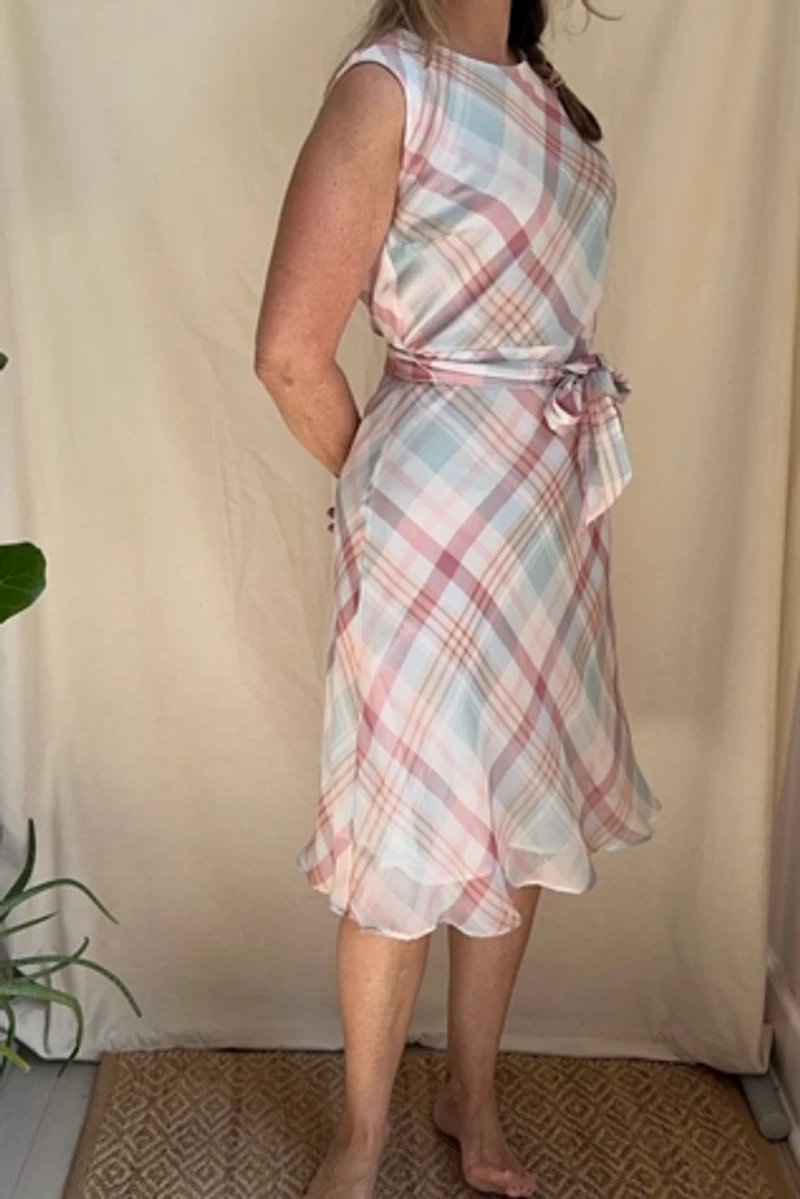 Pastel Plaid Midi Dress Selected by KA.TL.AK