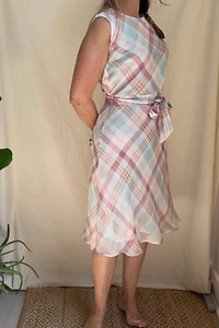 Pastel Plaid Midi Dress Selected by KA.TL.AK