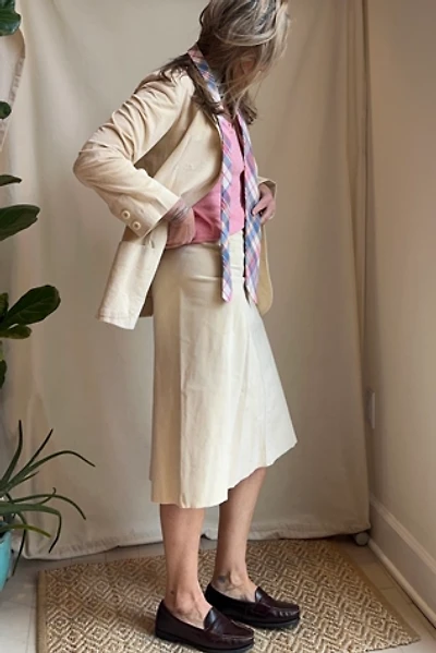 Vintage Handmade Crème Ultrasuede Skirt Suit Selected by KA.TL.AK