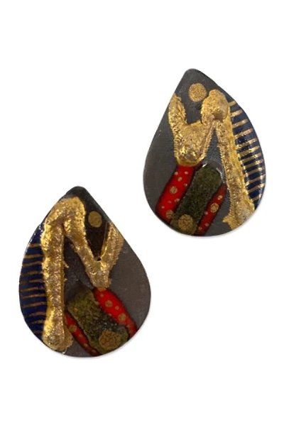 1980s Large Modernist Artisan Earrings Selected By Ritual Vintage