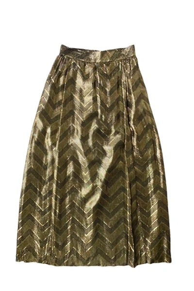 Vintage 1970s Metallic Thread Maxi Skirt Selected by SharpLilTeeth