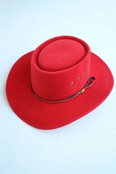 1980s Red Western Cowboy Hat Selected By Moons + Junes Vintage