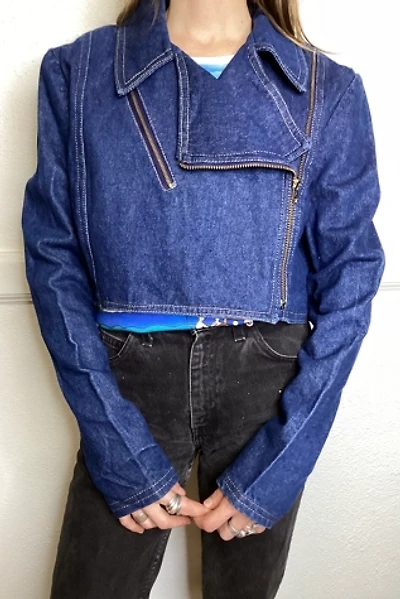1970s Cropped Denim Moto Jacket Selected by Cherry