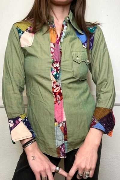 1970s Madras Cotton Western Shirt Selected by Cherry