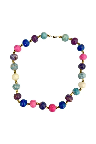 1980s Vintage Multicolored Ceramic Beaded Collar Necklace Selected by BusyLady Baca & The Goods