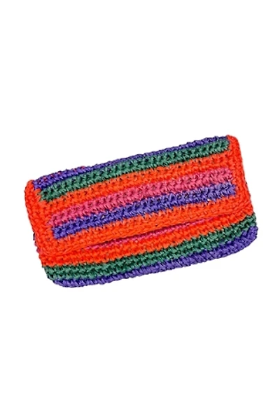 1970s Vintage Rainbow Raffia Clutch Bag Selected by BusyLady Baca & The Goods