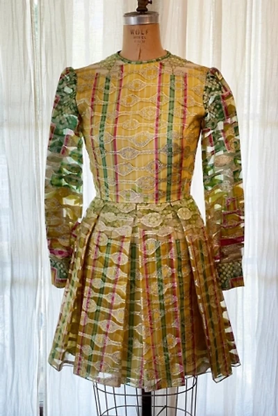 Vintage Silk Gold Brocade Dress Selected by FernMercantile