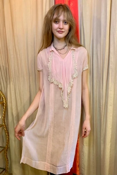 Vintage 1920s -1930s Pale Pink Ruffle Lace Dress Selected by Nomad Vintage