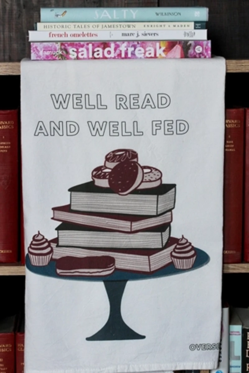 Overseasoned Well Read and Well Fed Tea Towel