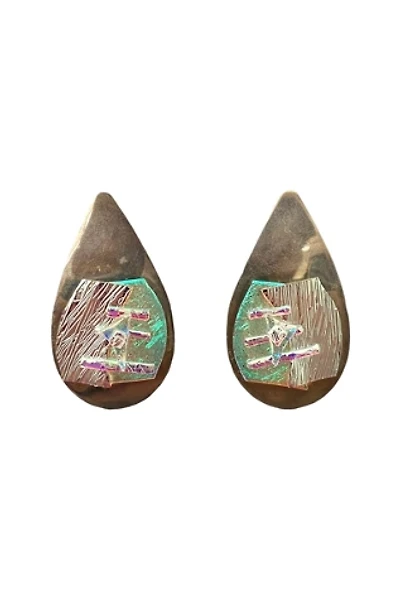 1980s Vintage Sterling Silver Art-To-Wear Tear Drop Earrings Selected by BusyLady Baca & The Goods
