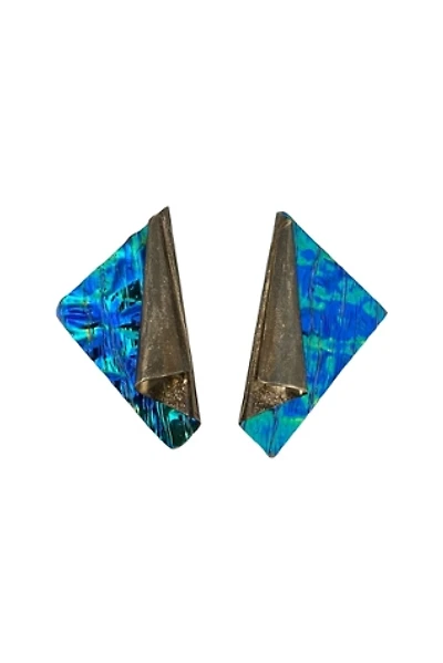 1980s Vintage Sterling Silver Art-To-Wear Iridescent Earrings Selected by BusyLady Baca & The Goods