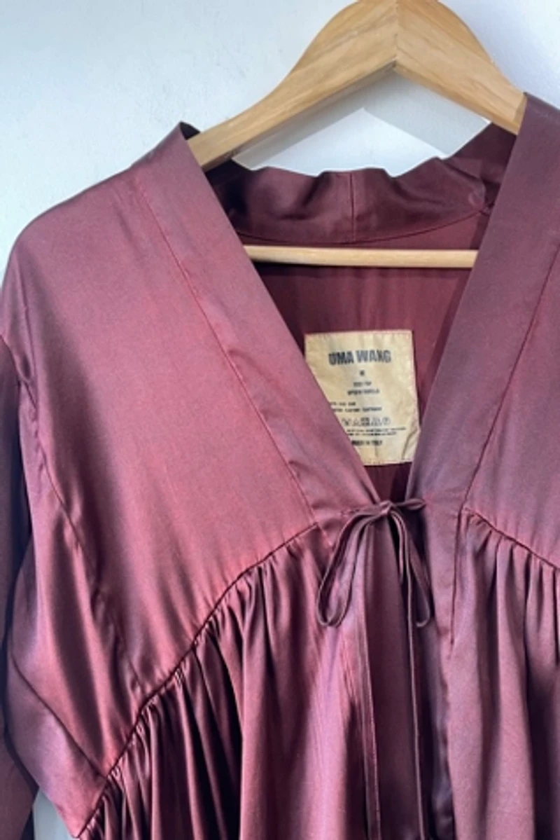 Uma Wang Brown Silk Top Selected by The Curatorial Dept.
