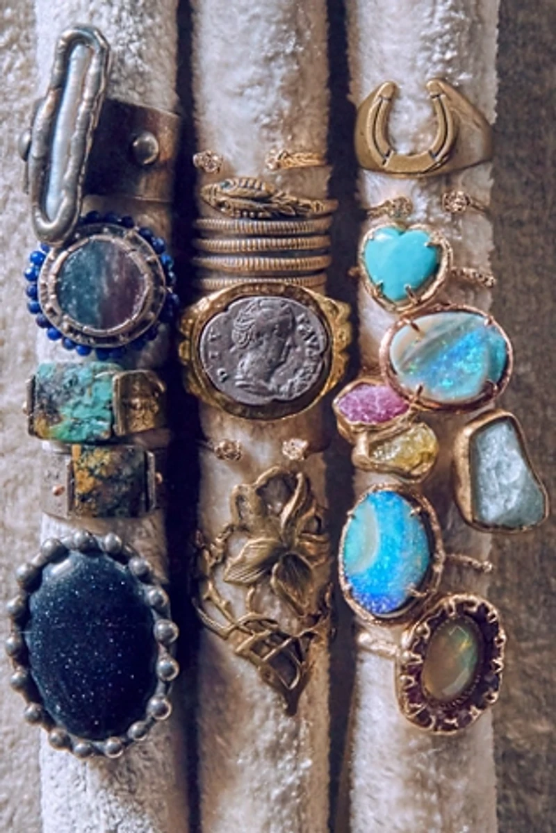 Mikal Winn Blue Goldstone Ring