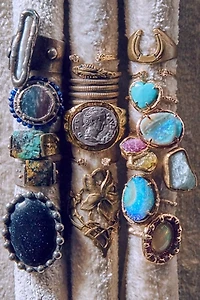 Mikal Winn Blue Goldstone Ring