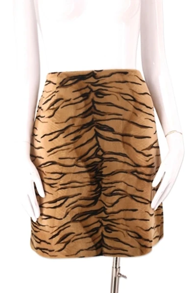 1990s Tiger Print Plush Mini Skirt Selected By Ritual Vintage