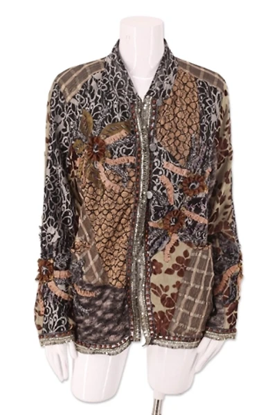 1980s Sandy Starkman Mixed Media Lace Jacket Selected By Ritual Vintage