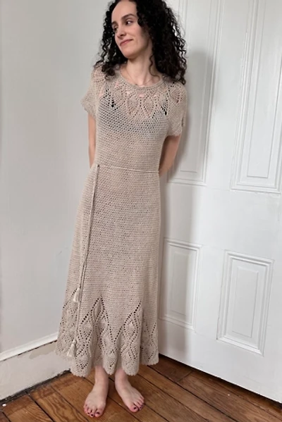 Vintage Beige Macrame Dress Selected by KA.TL.AK