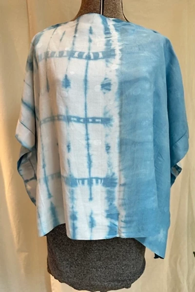 KA.TL.AK Wearable Art Vintage Textile Top with Shibori Pattern