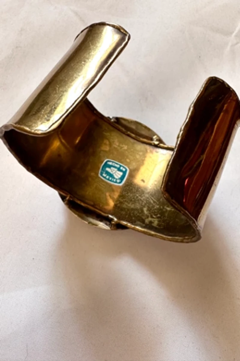 1970s Brutalist Brass Necklace and Cuff Set Selected by Cherry