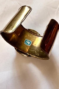 1970s Brutalist Brass Necklace and Cuff Set Selected by Cherry