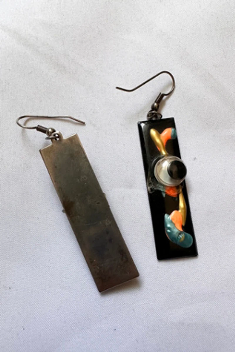Personalized Googly Eye Enamel and Silver Earrings Selected by Cherry