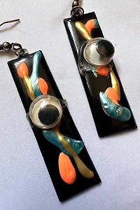 Personalized Googly Eye Enamel and Silver Earrings Selected by Cherry