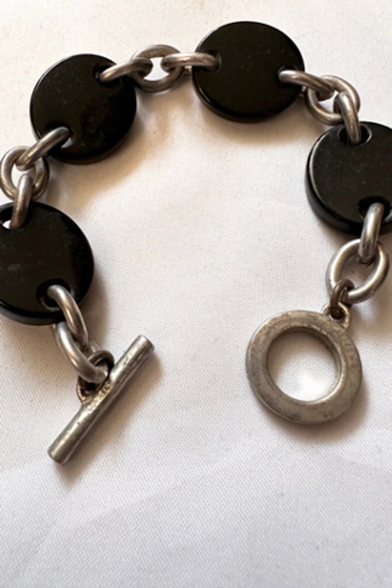 1960s Metal & Plastic Disc Link Bracelet Selected by Cherry