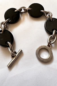 1960s Metal & Plastic Disc Link Bracelet Selected by Cherry