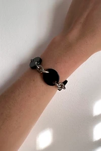 1960s Metal & Plastic Disc Link Bracelet Selected by Cherry