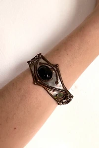 1980s Mixed Metal Brutalist Cuff Selected by Cherry