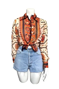 Vintage 1960s Sheer Cotton Gauze Blouse Selected by SharpLilTeeth