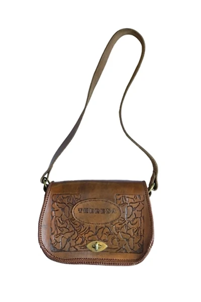 Vintage 1970s Leather Tooled Shoulder Bag Selected by SharpLilTeeth