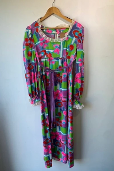 Vintage Abstract Floral Pattern Dress Selected by The Curatorial Dept.