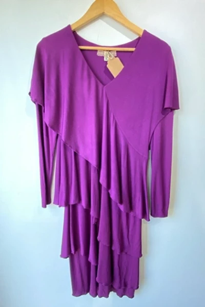 Vintage Holly Harp Purple Tiered Dress Selected by The Curatorial Dept.