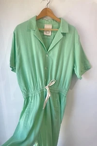 LWN Mint Green Cotton Jumpsuit Selected by The Curatorial Dept.