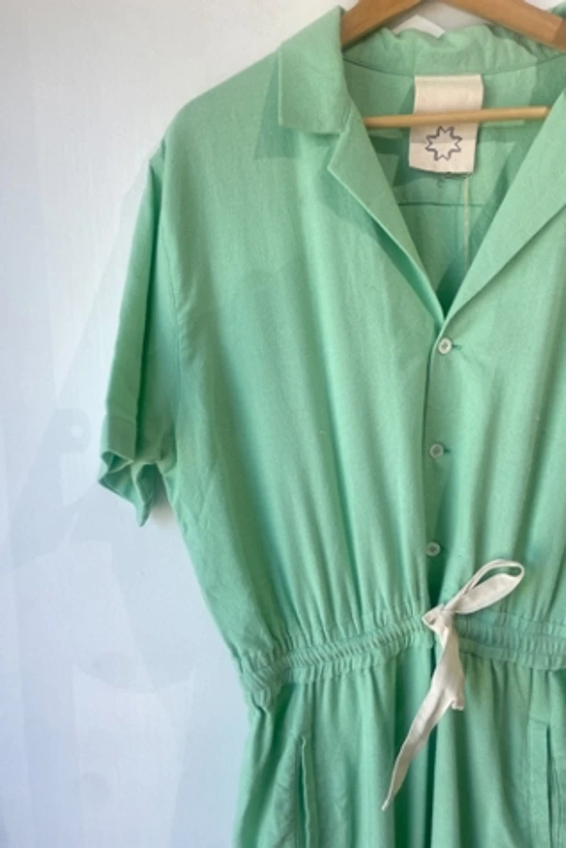 LWN Mint Green Cotton Jumpsuit Selected by The Curatorial Dept.
