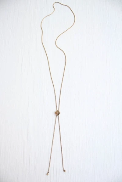 Vintage Gold Diamond Herringbone Bolo Tie Necklace Selected By Moons + Junes Vintage