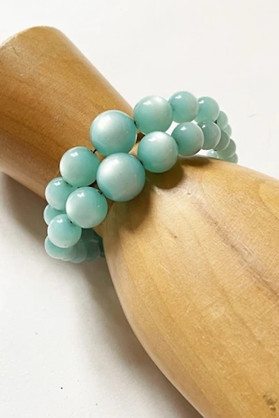 Vintage Pale Blue Moonglow Bead Bracelet Selected by FernMercantile