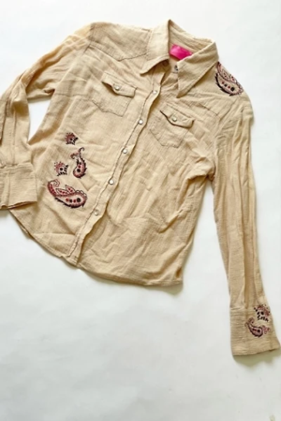 Vintage 1980's Paisley Embroidered Gauze Shirt Selected by FernMercantile