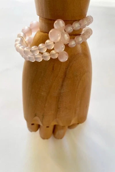 Vintage Pale Pink Bead Moonglow Bracelet Selected by FernMercantile