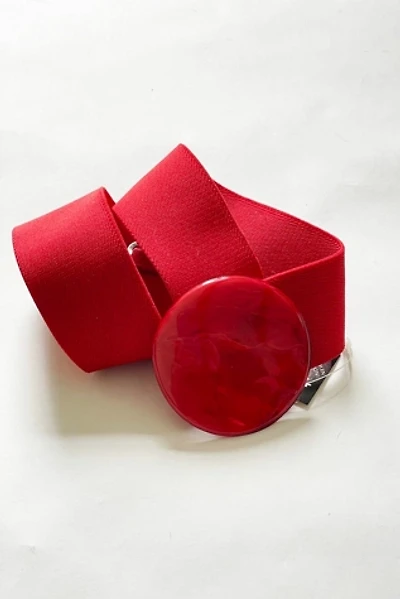 Vintage 1980's Red Stretch Deadstock Belt Selected by FernMercantile