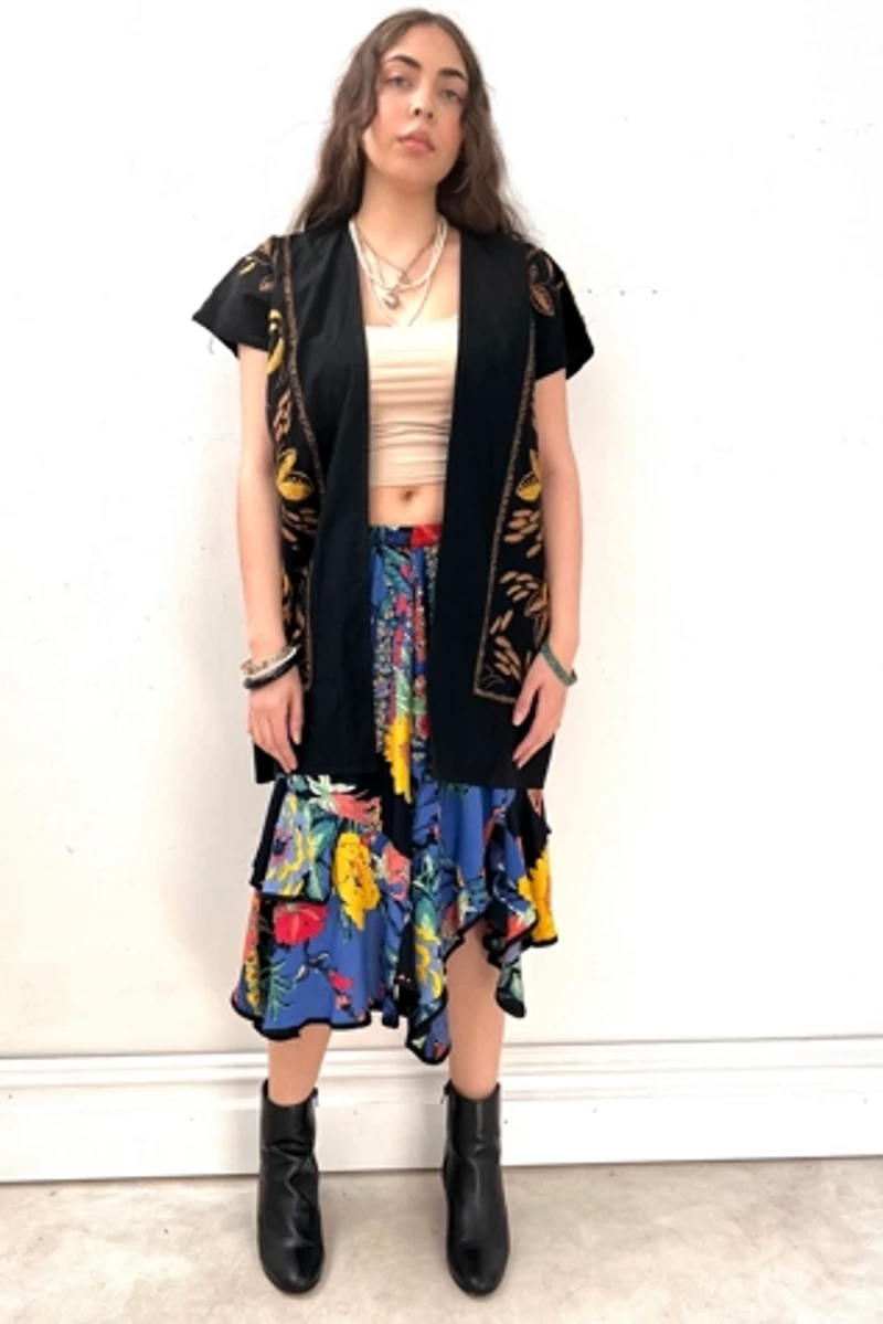 Anna Corinna Hand Embroidered Midnight Gold Jacket