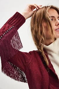 Understated Leather Rodeo Studded Sweater Trench Coat