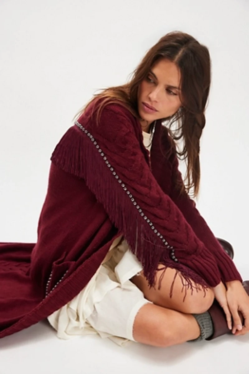 Understated Leather Rodeo Studded Sweater Trench Coat
