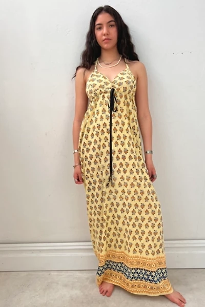 Vintage Dandelion Block Print Halter Dress Selected by Anna Corinna