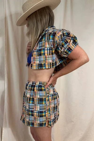 KA.TL.AK Restructured Patchwork Pattern Two Piece Set Shirt