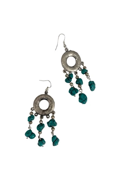 1980s Silver Turquoise Beaded Earrings Selected By Ritual Vintage