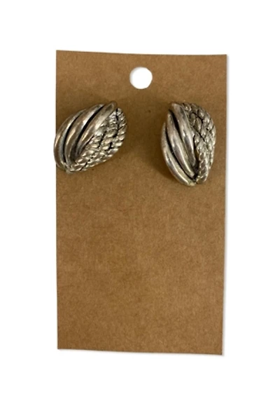 1980s Silver Knotted Earrings Selected By Ritual Vintage