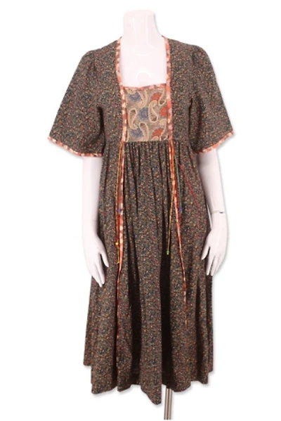 1970s Patchwork Peasant Dress Selected By Ritual Vintage